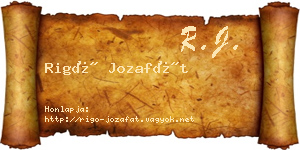 Rigó Jozafát névjegykártya